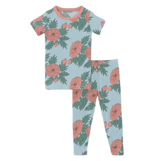 KicKee Pants Girls Print Short Sleeve Pajama Set - Spring Sky Floral