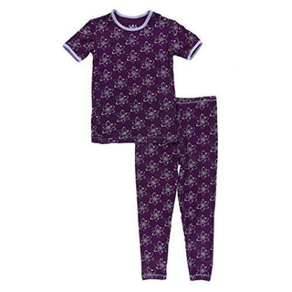 KicKee Pants Girl's Print Short Sleeve Pajama Set - Wine Grapes Atoms
