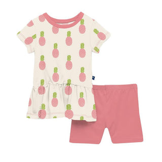 KicKee Pants Girls Print Short Sleeve Playtime Outfit Set - Strawberry Pineapples