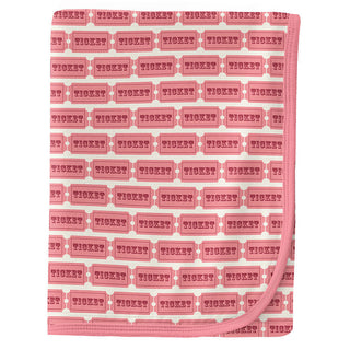 KicKee Pants Girls Print Swaddling Blanket, Natural Game Tickets - One Size
