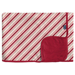 KicKee Pants Girls Print Toddler Blanket, Strawberry Candy Cane Stripe - One Size