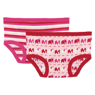 KicKee Pants Girl's Print Training Pants (Set of 2) - Anniversary Candy Stripe & Calypso Elephant