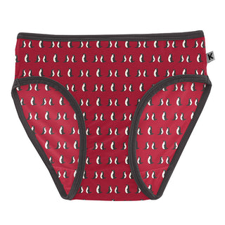 KicKee Pants Girls Print Underwear Set - Midnight Holiday Plaid and Crimson Penguins