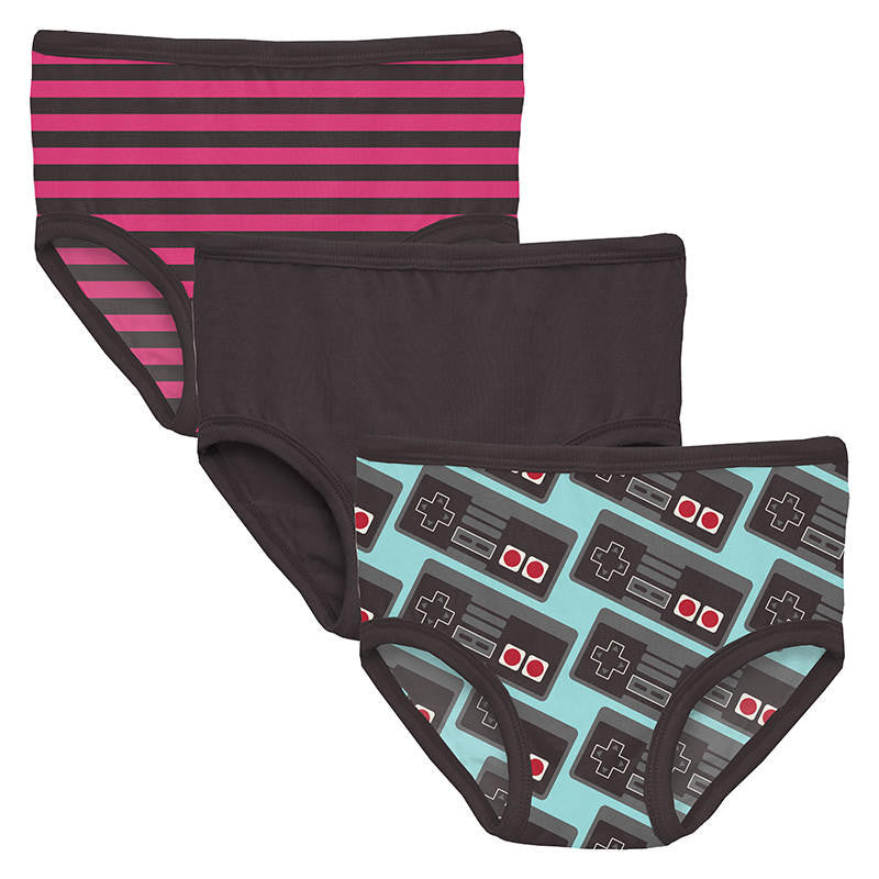 Kickee Pants Girl Underwear - Stripe, Midnight & Game Controller