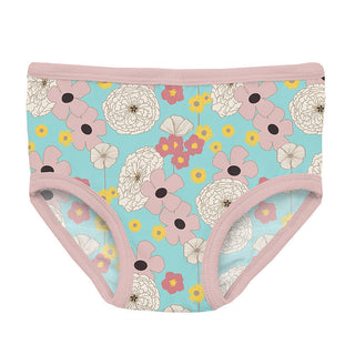 KicKee Pants Girl's Print Underwear (Set of 3) - Summer Sky Flower Power, Desert Rose & Desert Rose Guitar Birds