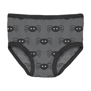 Girl's Print Bamboo Underwear - Stone Spiders Toddler Underwear