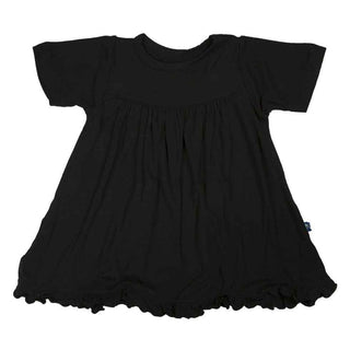Girls Solid Bamboo Short Sleeve Swing Dress, Midnight Baby & Toddler Dresses