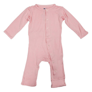 KicKee Pants Girls Solid Coverall with Snaps - Lotus