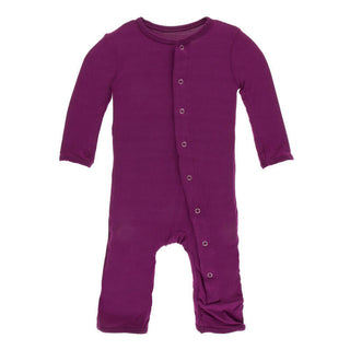 KicKee Pants Girls Solid Coverall with Snaps - Orchid