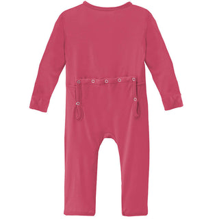 KicKee Pants Girls Solid Coverall with Zipper - Taffy
