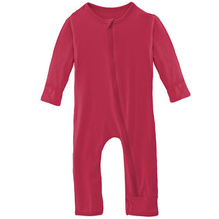 KicKee Pants Girls Solid Coverall with Zipper - Taffy