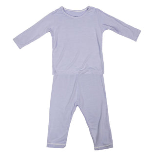 KicKee Pants Girls Solid Long Sleeve Pajama Set - Lilac