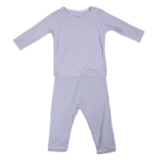 Girl's Solid Bamboo Long Sleeve Pajama Set - Lilac Baby & Toddler Sleepwear