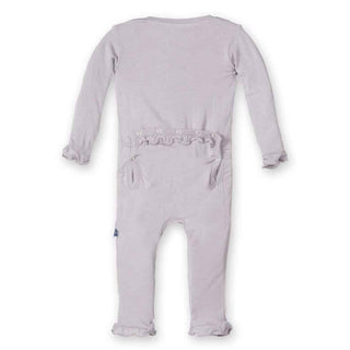 KicKee Pants Girls Solid Muffin Ruffle Coverall - Feather