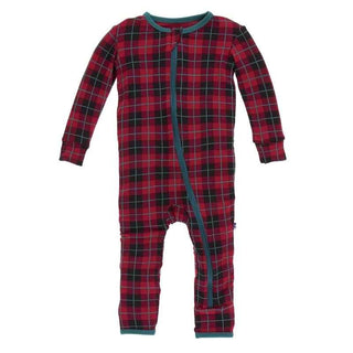 KicKee Pants Holiday Coverall with Zipper - Plaid