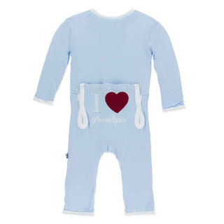 KicKee Pants Holiday Layette Applique Coverall - Pond I Love Grandpa