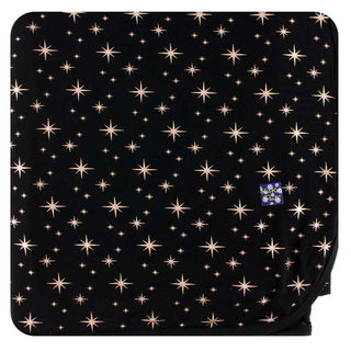 KicKee Pants Holiday Throw Blanket - Rose Gold Bright Stars, One Size