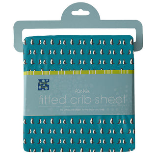 KicKee Pants Infant Print Fitted Crib Sheet, Bay Penguins - One Size