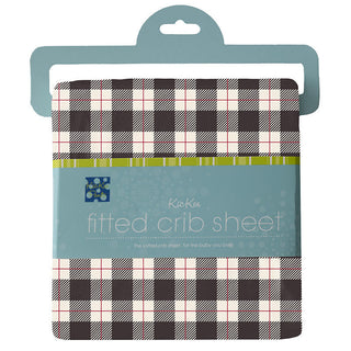 KicKee Pants Infant Print Fitted Crib Sheet, Midnight Holiday Plaid - One Size