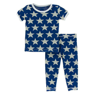 KicKee Pants s Print Short Sleeve Pajama Set, Vintage StarsKicKee PantsSize: 18-24 Months