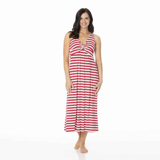 KicKee Pants Kickee Womens Print Simple Twist Nightgown - Candy Cane Stripe 2019
