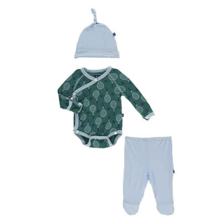 KicKee Pants Kimono Newborn Gift Set with Elephant Box - Ivy Tennis