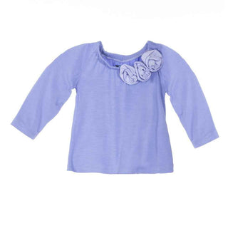 KicKee Pants Long Sleeve Flower Tee, Forget Me Not with Lilac