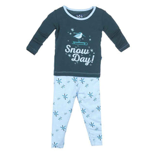 KicKee Pants Long Sleeve Pajama Set, Pond Snow
