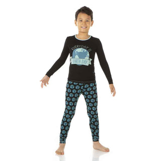 KicKee Pants Long Sleeve Piece Print Pajama Set - Midnight Environmental Protection