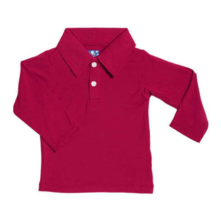 KicKee Pants Long Sleeve Polo Shirt, Crimson