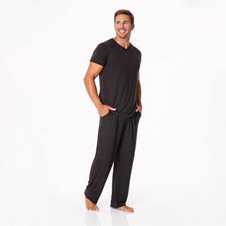 KicKee Pants Men Solid Pajama Pants - Zebra SP21
