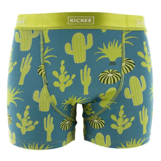 Men's Print Boxer Brief - Seagrass Cactus KicKee Pants Size: S