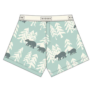 KicKee Pants Mens Print Boxer Short - Aloe Bears and Treeline
