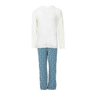 KicKee Pants Mens Print Long Sleeve Pajama Set - Blue Moon Snowballs