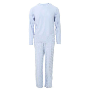KicKee Pants Mens Print Long Sleeve Pajama Set - Frost Silver Trees