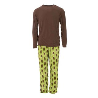 KicKee Pants Mens Print Long Sleeve Pajama Set - Meadow Bad Moose