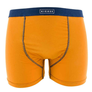 Men's Solid Boxer Brief - Apricot with Navy KicKee Pants Size: M