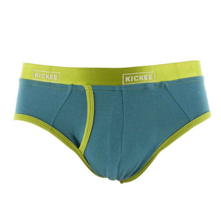 KicKee Pants Mens Solid Brief Underwear - Seagrass with Meadow