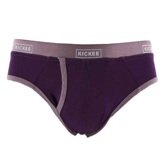 KicKee Pants Mens Solid Brief Underwear- Wine Grapes with Raisin