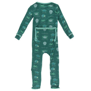 KicKee Pants Muffin Ruffle Coverall with Zipper - Cedar Crab Types