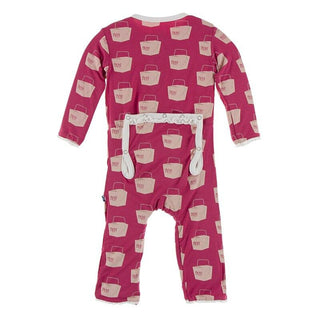 KicKee Pants Muffin Ruffle Coverall with Zipper - Cherry Pie Takeout