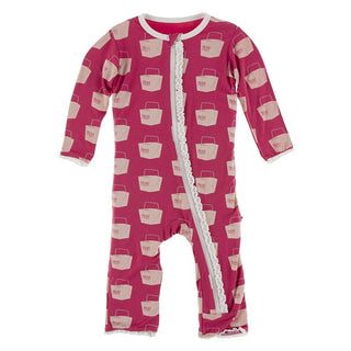 KicKee Pants Muffin Ruffle Coverall with Zipper - Cherry Pie Takeout