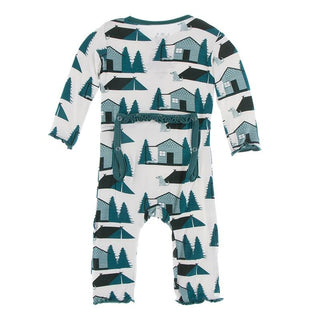 KicKee Pants Muffin Ruffle Coverall with Zipper - Natural Cabins and Tents