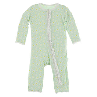 KicKee Pants Muffin Ruffle Coverall with Zipper - Pistachio Chamomile