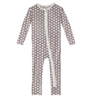 KicKee Pants Muffin Ruffle Coverall with Zipper - Quail Button Mushrooms