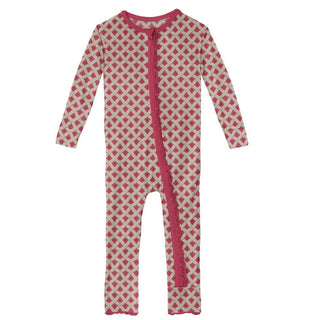 KicKee Pants Muffin Ruffle Coverall with Zipper - Summer Berry Pie