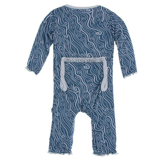 KicKee Pants Muffin Ruffle Coverall with Zipper - Twilight Whirling River