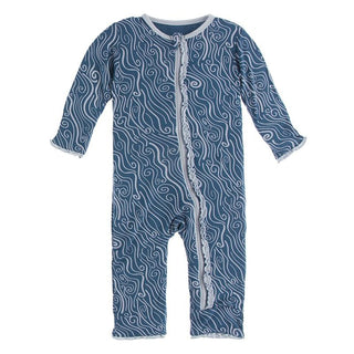 KicKee Pants Muffin Ruffle Coverall with Zipper - Twilight Whirling River