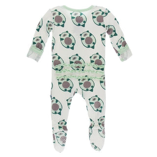 KicKee Pants Muffin Ruffle Footie with Zipper - Natural Ottercado