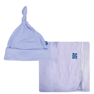 KicKee Pants Newborn Baby Swaddling Blanket and Hat Gift Set - Lilac
